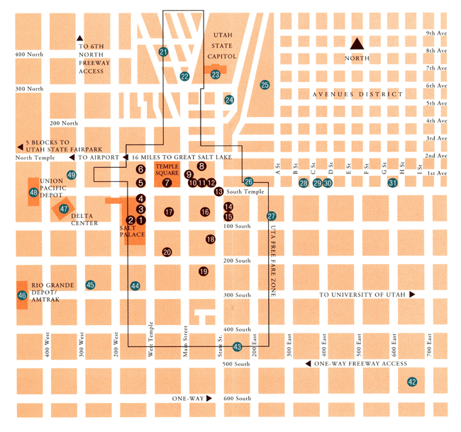 Stadtplan SLC Downtown